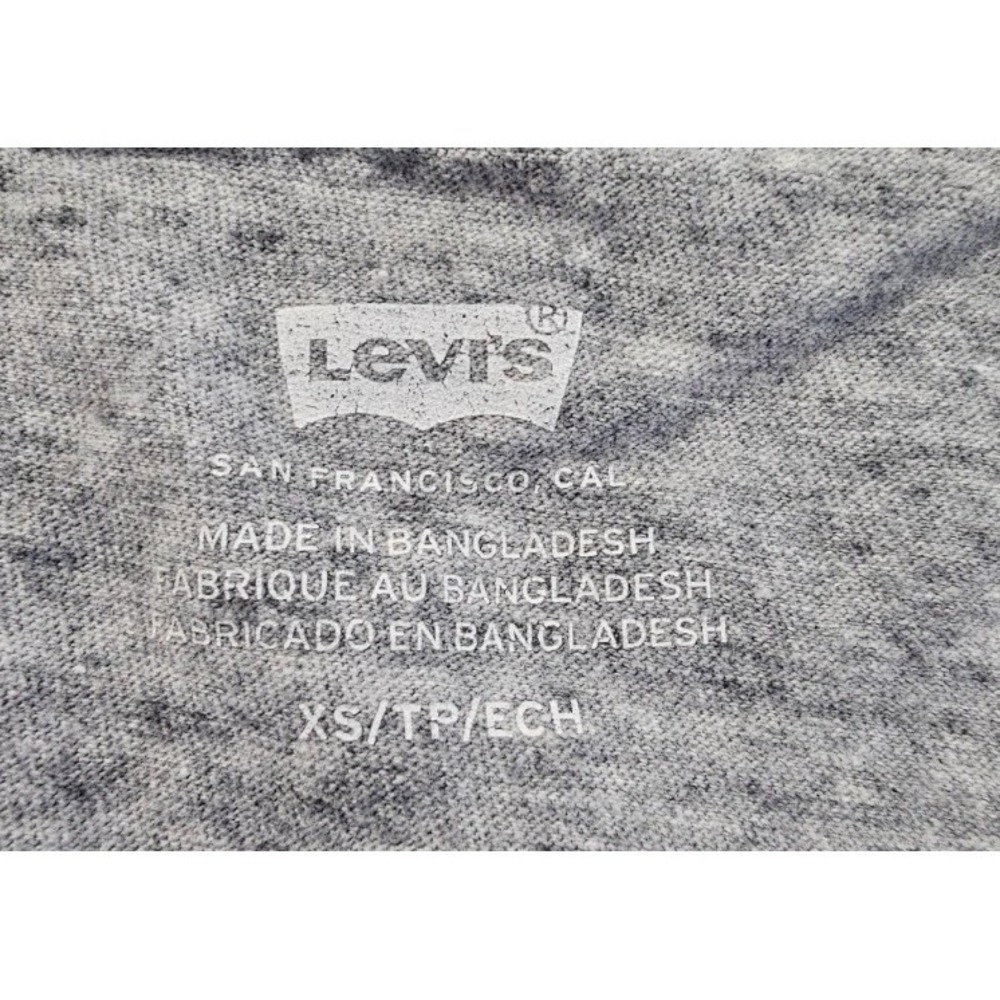 Levis Womens XS Gray Logo T Shirt Short Sleeve Graphic Tee - Picture 3 of 3